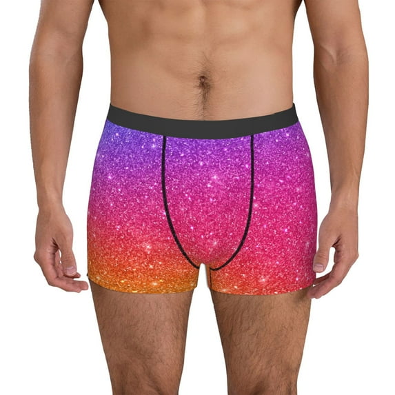 Kdxio Men's Boxer Briefs with Holiday Shiny Print - Comfortable and Breathable Underwear for Everyday Wear