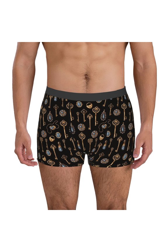 Men's Boxer Briefs with Jewelry And Keys Print - Comfortable and Breathable Underwear for Everyday Wear