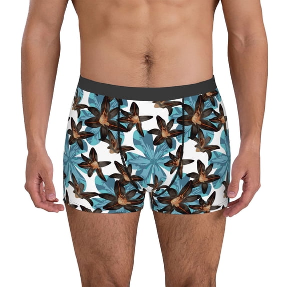 Kdxio Men's Boxer Briefs with Lilies Flowers Print - Comfortable and Breathable Underwear for Everyday Wear