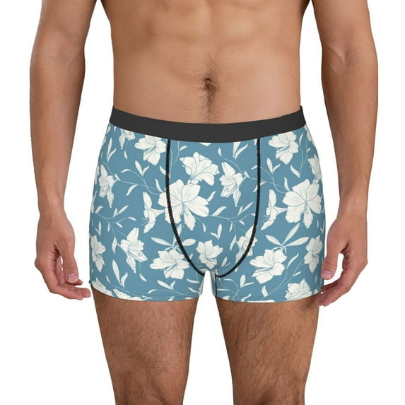 Kdxio Men's Boxer Briefs with Lilies Flowers Print - Comfortable and Breathable Underwear for Everyday Wear