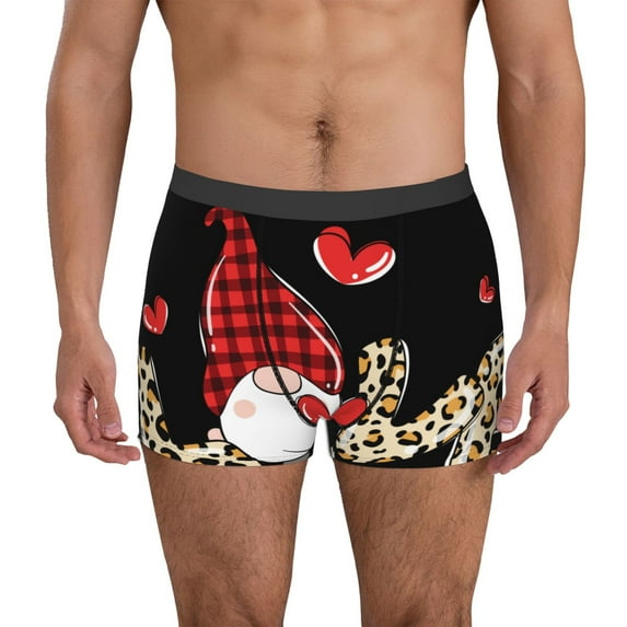 Kdxio Men's Boxer Briefs with Love Gnomes Print - Comfortable and Breathable Underwear for Everyday Wear