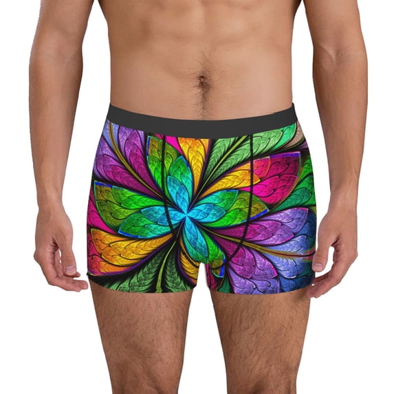 Kdxio Men's Boxer Briefs with Multicolored Beautiful Flower Print - Comfortable and Breathable Underwear for Everyday Wear