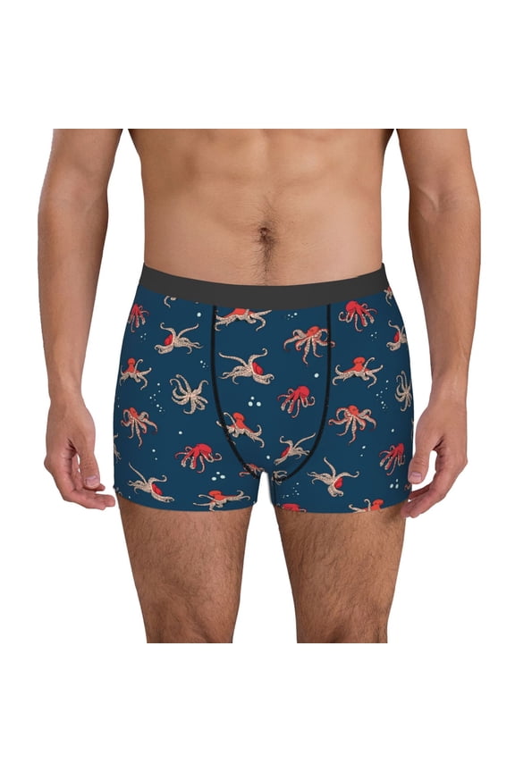 Men's Boxer Briefs with Octopus Sea Life Print - Comfortable and Breathable Underwear for Everyday Wear