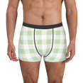 thumbnail image 1 of Kdxio Men's Boxer Briefs with Pistachio Green Checkboard Print - Comfortable and Breathable Underwear for Everyday Wear, 1 of 7