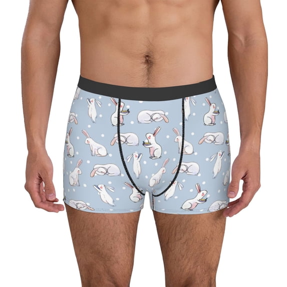Kdxio Men's Boxer Briefs with Rabbit Is Eating Carrots Print - Comfortable and Breathable Underwear for Everyday Wear