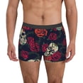 thumbnail image 1 of Kdxio Men's Boxer Briefs with Roses Skulls Print - Comfortable and Breathable Underwear for Everyday Wear, 1 of 7