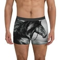 thumbnail image 1 of Kdxio Men's Boxer Briefs with Running Horse Black And White Print - Comfortable and Breathable Underwear for Everyday Wear, 1 of 7