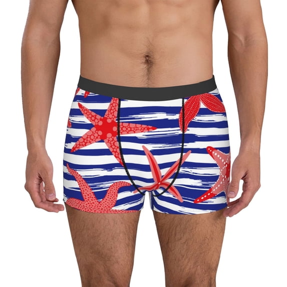 Kdxio Men's Boxer Briefs with Sea Stars Print - Comfortable and Breathable Underwear for Everyday Wear