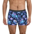 Kdxio Men's Boxer Briefs with Skull blue crystal flower Print