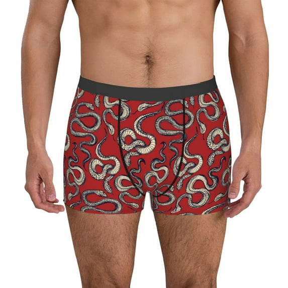 Kdxio Men's Boxer Briefs with Snake Print - Comfortable and Breathable Underwear for Everyday Wear