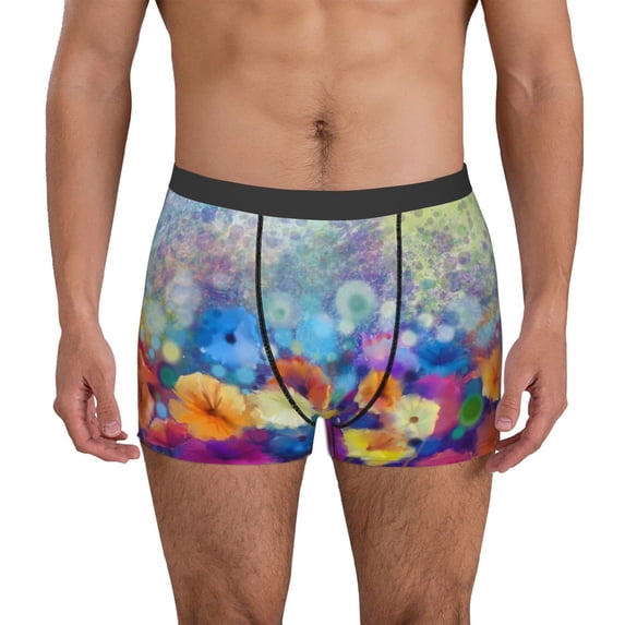 Kdxio Men's Boxer Briefs with Spring Flower Seasonal Print - Comfortable and Breathable Underwear for Everyday Wear
