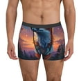 thumbnail image 1 of Kdxio Men's Boxer Briefs with Starry Sky Meditating Fox Print - Comfortable and Breathable Underwear for Everyday Wear, 1 of 5