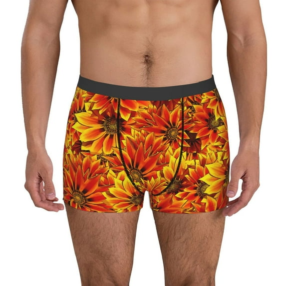 Kdxio Men's Boxer Briefs with Sunflower Print - Comfortable and Breathable Underwear for Everyday Wear