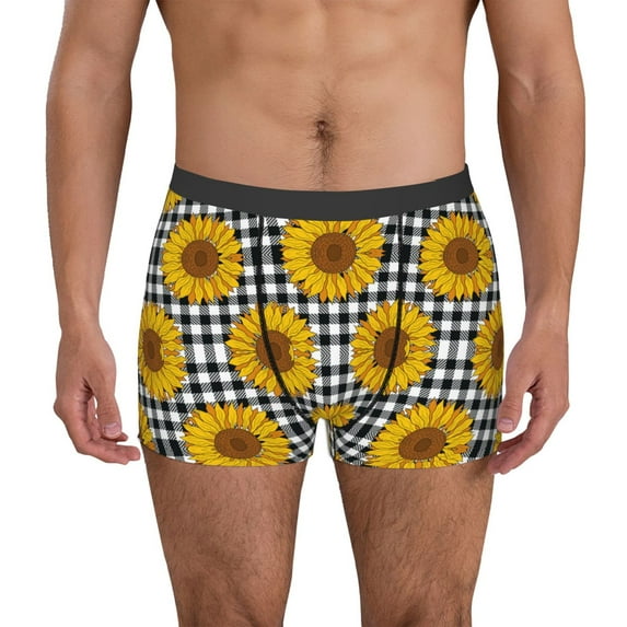 Kdxio Men's Boxer Briefs with Sunflowers Print - Comfortable and Breathable Underwear for Everyday Wear