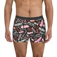 thumbnail image 1 of Kdxio Men's Boxer Briefs with Various Languages Mother Print - Comfortable and Breathable Underwear for Everyday Wear, 1 of 7