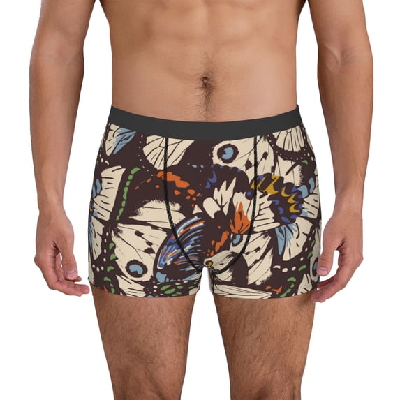 Kdxio Men's Boxer Briefs with Vector Butterflies Print - Comfortable and Breathable Underwear for Everyday Wear