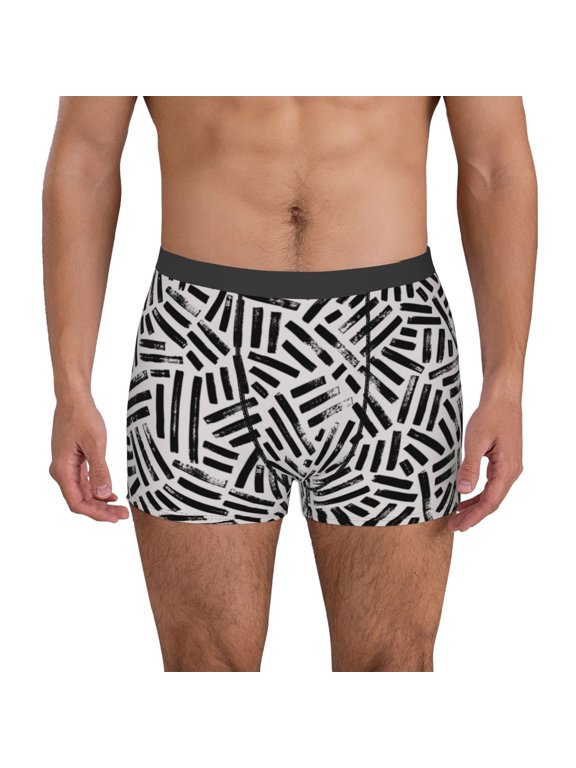 Men's Boxer Briefs with Weave Geometric Print - Comfortable and Breathable Underwear for Everyday Wear