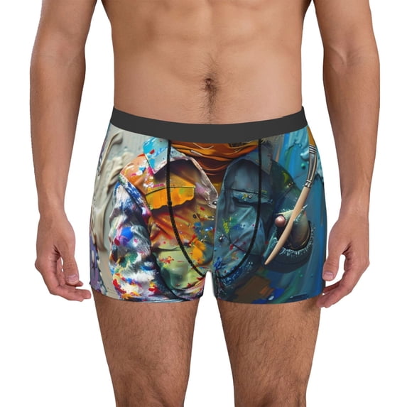 Kdxio Men's Boxer Briefs with Whimsical Goat Artist Print - Comfortable and Breathable Underwear for Everyday Wear