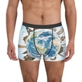 thumbnail image 1 of Kdxio Men's Boxer Briefs with World Travel Print - Comfortable and Breathable Underwear for Everyday Wear, 1 of 7