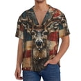 thumbnail image 1 of Kdxio Men's Hawaiian Shirt for Men Short Sleeve Shirt American Flag Deer Art Summer Casual Holiday Beach Button Down T-Shirts, 1 of 5