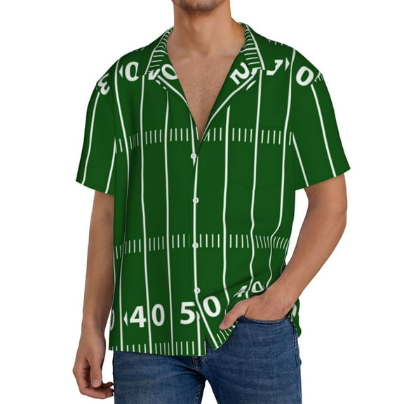Kdxio Men's Hawaiian Shirt for Men Short Sleeve Shirt American Football Field1 Summer Casual Holiday Beach Button Down T-Shirts