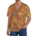 thumbnail image 1 of Kdxio Men's Hawaiian Shirt for Men Short Sleeve Shirt Autumn Maple Leaf Stripes Summer Casual Holiday Beach Button Down T-Shirts, 1 of 5