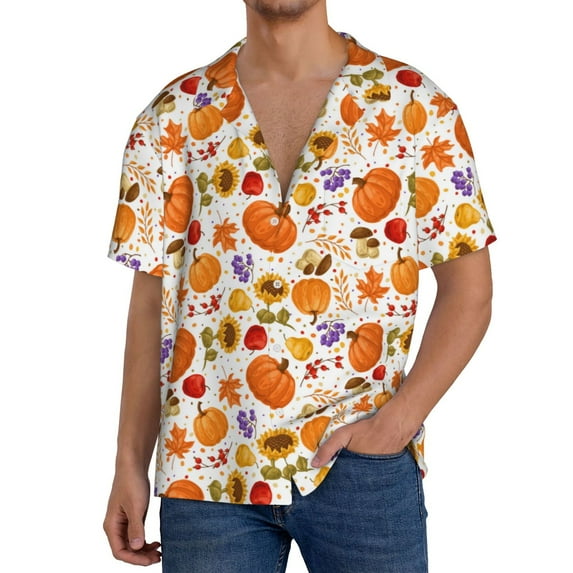 Kdxio Men's Hawaiian Shirt for Men Short Sleeve Shirt Autumn Plants Summer Casual Holiday Beach Button Down T-Shirts