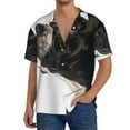 thumbnail image 1 of Kdxio Men's Hawaiian Shirt for Men Short Sleeve Shirt Black And White Boston Terrier Summer Casual Holiday Beach Button Down T-Shirts, 1 of 5
