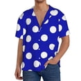 thumbnail image 1 of Kdxio Men's Hawaiian Shirt for Men Short Sleeve Shirt Blue And White Polka Dot Summer Casual Holiday Beach Button Down T-Shirts, 1 of 5