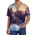 thumbnail image 1 of Kdxio Men's Hawaiian Shirt for Men Short Sleeve Shirt Colorful Cloud Sleeping Cat Summer Casual Holiday Beach Button Down T-Shirts, 1 of 5