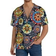 thumbnail image 1 of Kdxio Men's Hawaiian Shirt for Men Short Sleeve Shirt Colorful Compasses Summer Casual Holiday Beach Button Down T-Shirts, 1 of 5