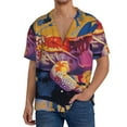 thumbnail image 1 of Kdxio Men's Hawaiian Shirt for Men Short Sleeve Shirt Colorful Gecko Jungle Art Summer Casual Holiday Beach Button Down T-Shirts, 1 of 5