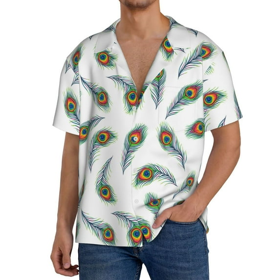Kdxio Men's Hawaiian Shirt for Men Short Sleeve Shirt Colorful Grass Summer Casual Holiday Beach Button Down T-Shirts