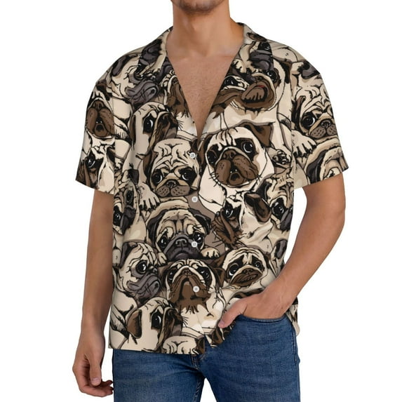 Kdxio Men's Hawaiian Shirt for Men Short Sleeve Shirt Cute French Bulldog Summer Casual Holiday Beach Button Down T-Shirts