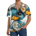 thumbnail image 1 of Kdxio Men's Hawaiian Shirt for Men Short Sleeve Shirt Cute Sunflower Blue Duck Summer Casual Holiday Beach Button Down T-Shirts, 1 of 5