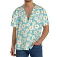 thumbnail image 1 of Kdxio Men's Hawaiian Shirt for Men Short Sleeve Shirt Daisy Floral A Summer Casual Holiday Beach Button Down T-Shirts, 1 of 7