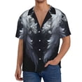 thumbnail image 1 of Kdxio Men's Hawaiian Shirt for Men Short Sleeve Shirt Elegant Feathered Floral Wings Summer Casual Holiday Beach Button Down T-Shirts, 1 of 5