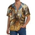 thumbnail image 1 of Kdxio Men's Hawaiian Shirt for Men Short Sleeve Shirt Farm Corgi German Shepherd Summer Casual Holiday Beach Button Down T-Shirts, 1 of 5