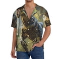 thumbnail image 1 of Kdxio Men's Hawaiian Shirt for Men Short Sleeve Shirt Ferocious Dinosaur Summer Casual Holiday Beach Button Down T-Shirts, 1 of 5