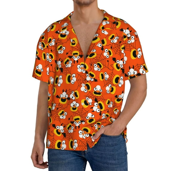 Kdxio Men's Hawaiian Shirt for Men Short Sleeve Shirt Funny corn spider web Summer Casual Holiday Beach Button Down T-Shirts