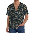 thumbnail image 1 of Kdxio Men's Hawaiian Shirt for Men Short Sleeve Shirt Gold Snowflake Christmas Tree Summer Casual Holiday Beach Button Down T-Shirts, 1 of 5