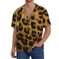 thumbnail image 1 of Kdxio Men's Hawaiian Shirt for Men Short Sleeve Shirt Golden Leopard Glitter Summer Casual Holiday Beach Button Down T-Shirts, 1 of 5