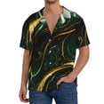 thumbnail image 1 of Kdxio Men's Hawaiian Shirt for Men Short Sleeve Shirt Green Marble Summer Casual Holiday Beach Button Down T-Shirts, 1 of 5