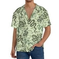 thumbnail image 1 of Kdxio Men's Hawaiian Shirt for Men Short Sleeve Shirt Green Snake Summer Casual Holiday Beach Button Down T-Shirts, 1 of 7