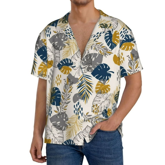 Kdxio Men's Hawaiian Shirt for Men Short Sleeve Shirt Hawaiian Style Summer Casual Holiday Beach Button Down T-Shirts