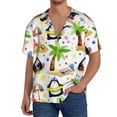thumbnail image 1 of Kdxio Men's Hawaiian Shirt for Men Short Sleeve Shirt Penguins On The Beach Summer Casual Holiday Beach Button Down T-Shirts, 1 of 5