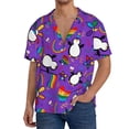 thumbnail image 1 of Kdxio Men's Hawaiian Shirt for Men Short Sleeve Shirt Rainbow Lgbt Penguin Summer Casual Holiday Beach Button Down T-Shirts, 1 of 5