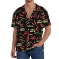 thumbnail image 1 of Kdxio Men's Hawaiian Shirt for Men Short Sleeve Shirt Red Chili Summer Casual Holiday Beach Button Down T-Shirts, 1 of 5