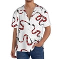 thumbnail image 1 of Kdxio Men's Hawaiian Shirt for Men Short Sleeve Shirt Red Snake Summer Casual Holiday Beach Button Down T-Shirts, 1 of 7