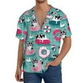 thumbnail image 1 of Kdxio Men's Hawaiian Shirt for Men Short Sleeve Shirt Swimming Bulldog Summer Casual Holiday Beach Button Down T-Shirts, 1 of 7